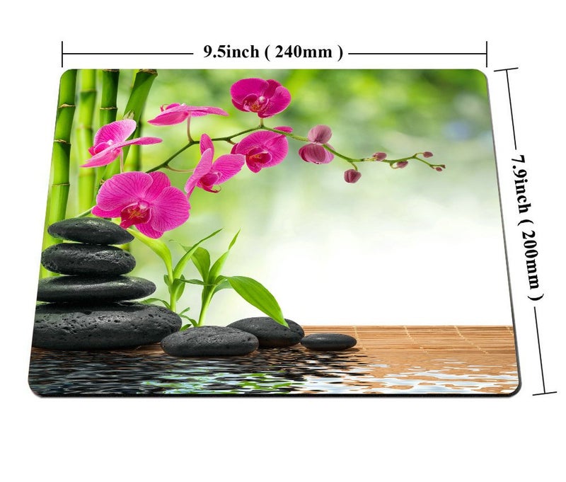 Smooffly Purple Mouse Pad Custom,Composition Tree - Purple Orchid - Black Stones Mouse Pad Personality Desings Gaming Mouse Pad - Image 2